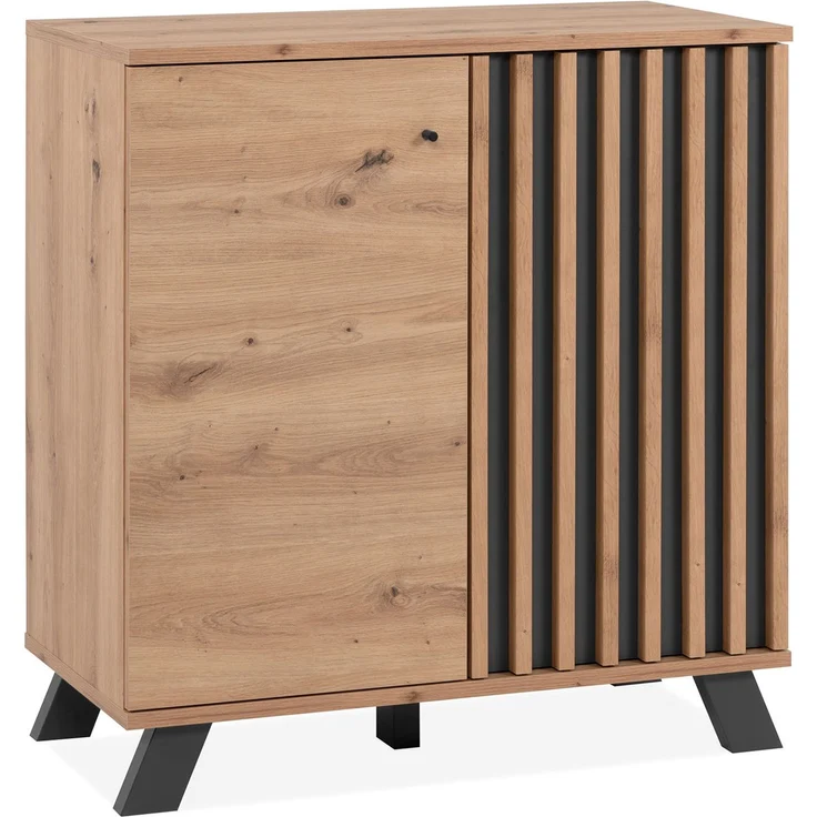 Industrial Style Kommode Sideboard 80 cm Holz Eiche Anrichte Schrank Beistellschrank Wohnzimmerschrank – Bild 1