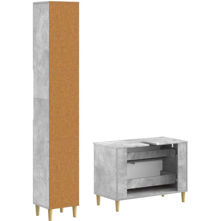 vidaXL 2-teiliges Badezimmer Schrank Set ARNHEM Betongrau 3417525 – Bild 5