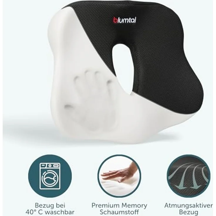 Blumtal Sitzkissen Ergonomisches Sitzkissen, Hämorrhoiden Sitzkissen, ideal für Büro & Auto – Bild 4