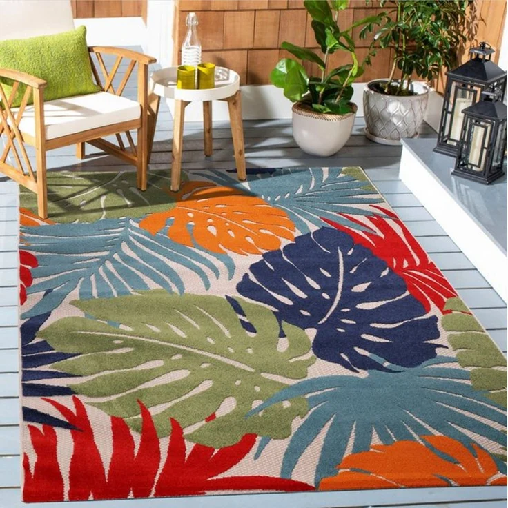 Sanat Teppich Floral Outdoor, rechteckig, Höhe: 6 mm, In- und Outdoor geeignet, florales Design, Balkon, Terasse – Bild 4