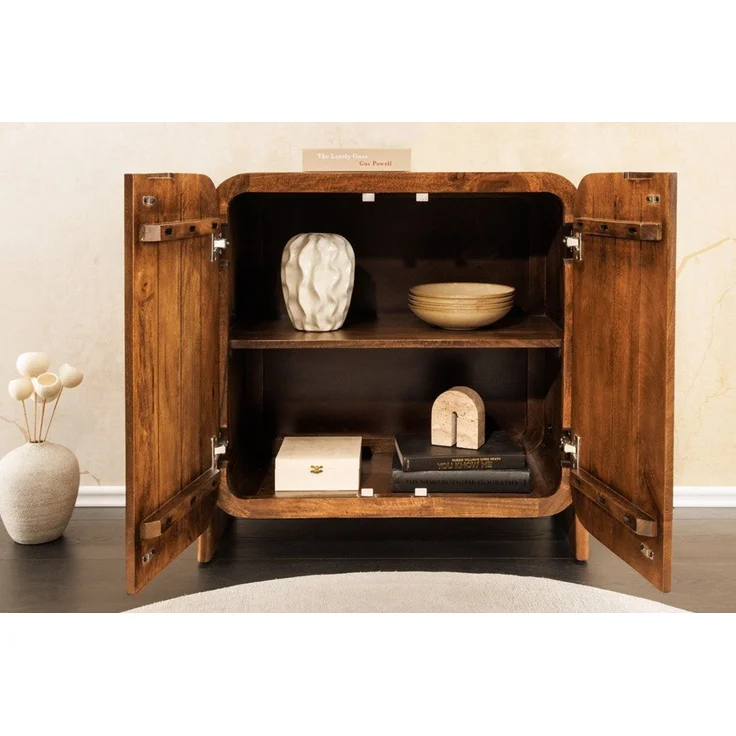 riess-ambiente Lowboard BRASIL 75cm braun – Mango Massivholz, zwei Fächer, fertig montiert (Einzelartikel, 1 St), quadratischer Schrank mit Stauraum & Ablage – ideal fürs Wohnzimmer – Bild 1