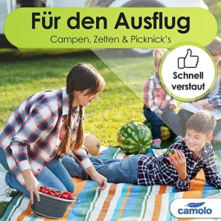 Camolo Nudelsieb Abtropfsieb Sieb Küchensieb Faltbar Klappbar, Silikon, Edelstahl – Bild 9