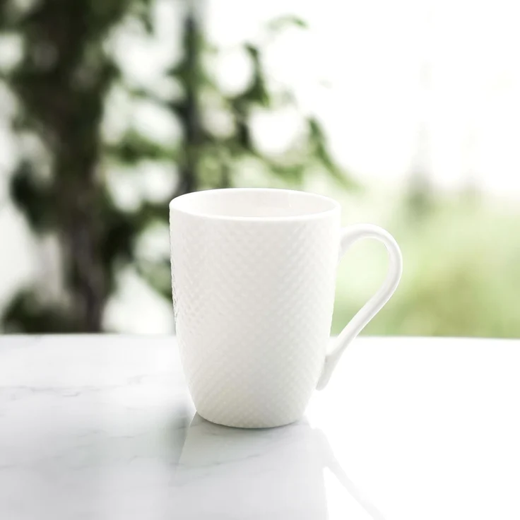 Weissberg 6-tlg. Kaffeebecher 350 ml aus hochwertigem Porzellan - Weiß – Bild 4