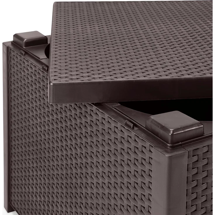 Allibert 220001 Lounge Tisch Arica, Kissenboxfunktion, Rattanoptik, Kunststoff, braun – Bild 6