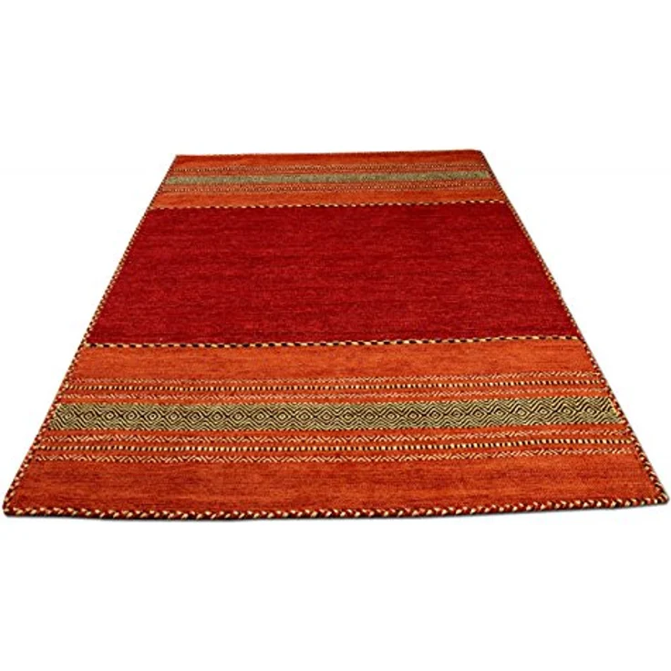 Pergamon Navarro, Handgewebter Kelim Teppich in Rot, 200x300 cm, 100% Baumwolle, Rechteckig, Naturteppich – Bild 4