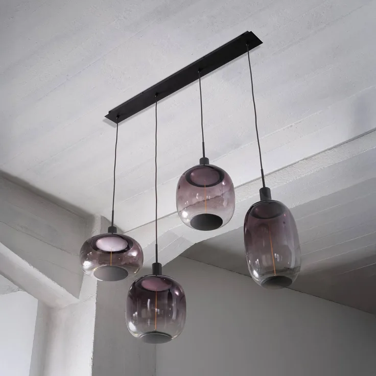 OSRAM Decor Needle Linear, Hängelampe in grau aus Stahl, 4-fl. E27, dimmbar