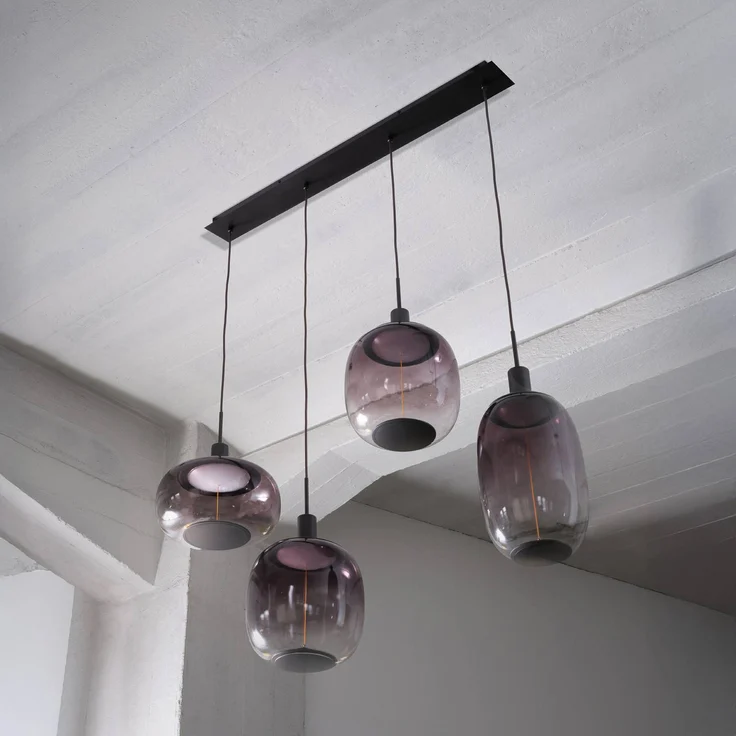 OSRAM Decor Needle Linear, Hängelampe in grau aus Stahl, 4-fl. E27, dimmbar