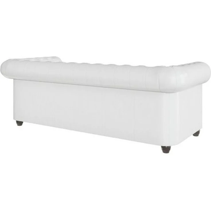 S-Style Möbel Chesterfield-Sofa Jeff, 3-Sitzer mit Schlaffunktion aus veganem Leder mit Holzfüßen, 3-Sitzer mit Schlaffunktion, mit Wellenfederung – Bild 4
