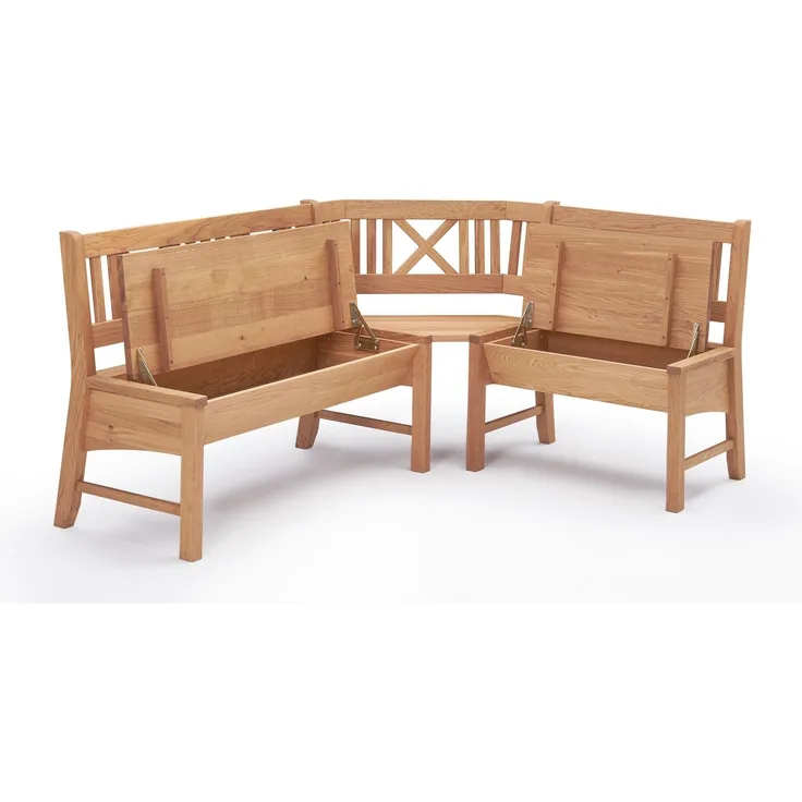 Eckbank Deborah aus Massivholz 224 x 177 x 87 Küchenbank massiv Buche lackiert/Dunkelbraun 12147-224177-braun