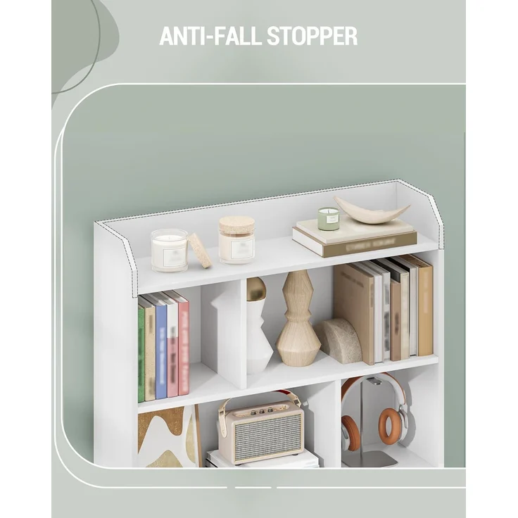 Bücherregal, Bücherschrank, mit 7 Fächern, Aufbewahrungsregal, Standregal, für Wohnzimmer, Büro, Schlafzimmer, 24 x 80 x 199 cm, Weiß – Bild 7