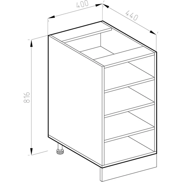Küchenregal R-Line Goldkraft Eiche 40 cm , AP Eiche Vicco – Bild 3