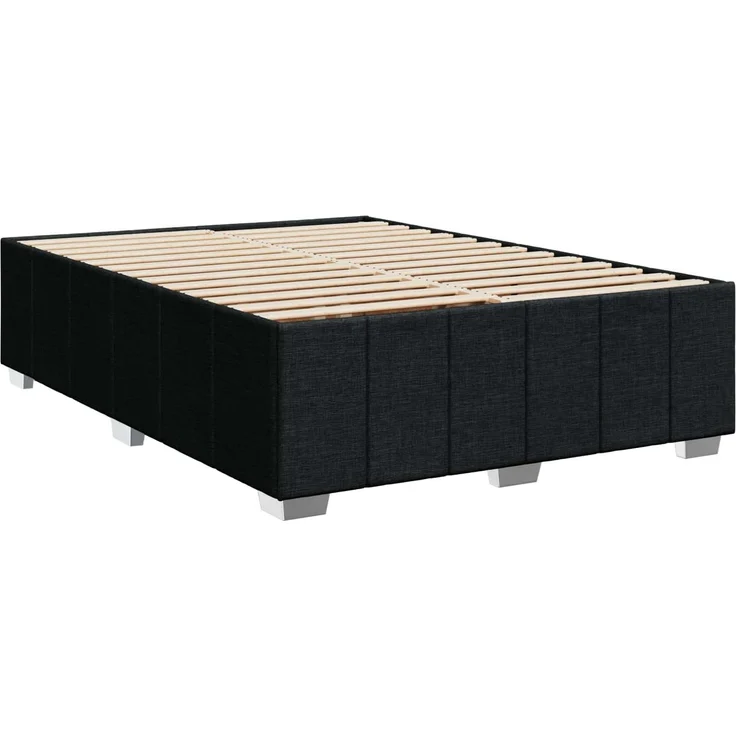 vidaXL Boxspringbett mit Matratze Schwarz 140 x 200 cm Stoff 3454157 – Bild 5