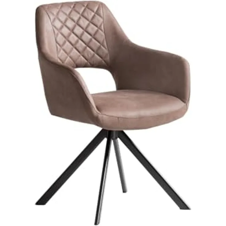 2er Set Armlehnstühle 59x87x50cm: Eleganz in Wildlederoptik, 360° Drehfunktion
