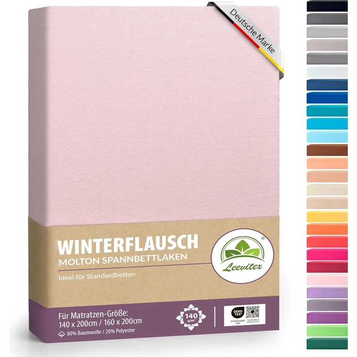 leevitex® Spannbettlaken Winter Thermo Fleece Spannbettlaken, Gummizug: Rundum – Bild 1