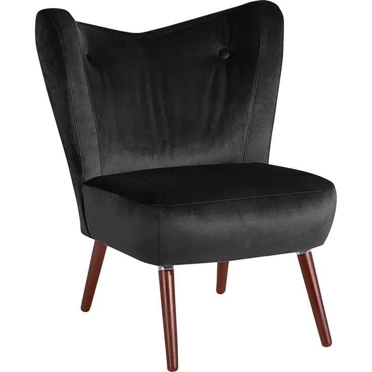 Sessel Kathy Bezug Samtvelours Buche nussbaum dunkel / schwarz 22627