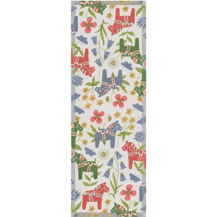 EKELUND MASTER WEAVERS 1692 Tischläufer Tischläufer Blomsterhäst 599 35x100 cm, Pixel gewebt (6-farbig)