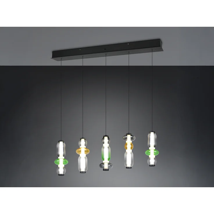 Moderne LED Pendelleuchte MINERVA 5-flammig, höhenverstellbar, Breite 100cm – Bild 9