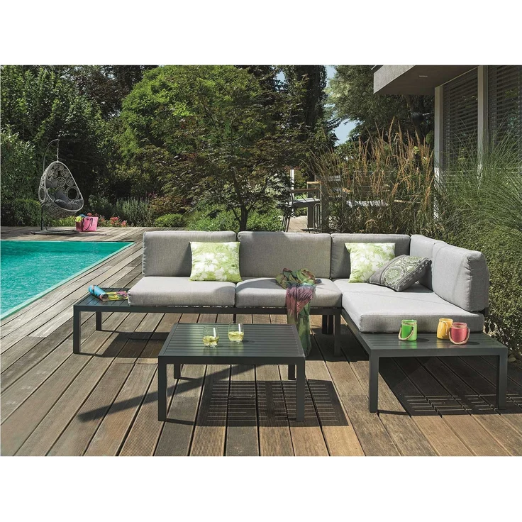 Lounge-Set Benni, Aluminium, Grau – Bild 2
