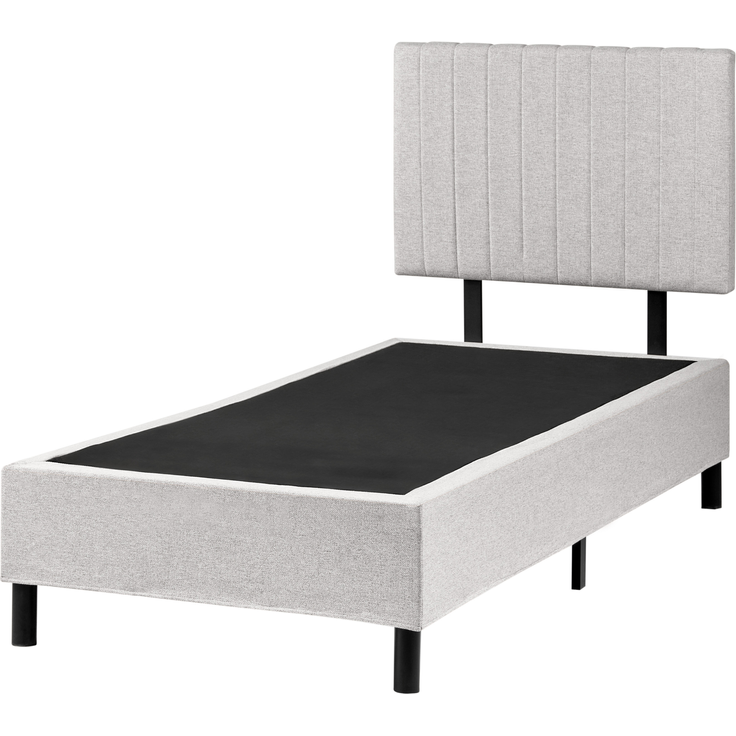 Boxspringbett Stoff COUNTESS 90x200 cm Hellgrau – Bild 6
