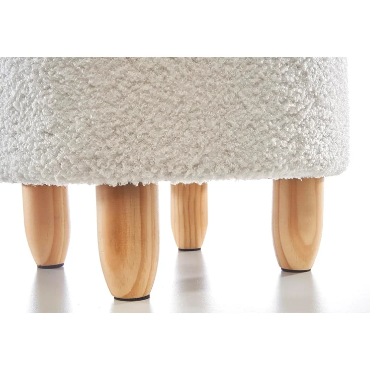 Kobolo Sitzhocker Hocker mit Aufbewahrung UPENDO – Bouclestoff (1 Stück, mit Aufbewahrungsfach) – Bild 4