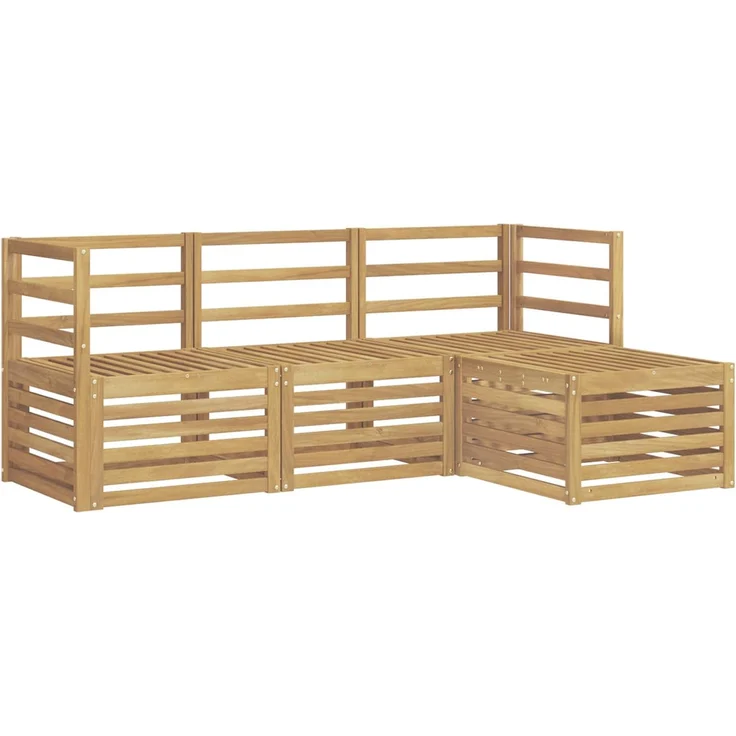 vidaXL Outdoor-Sofagarnitur 4 stk. 4-Sitzer Weiß Massivholz Akazie 3391614 – Bild 2