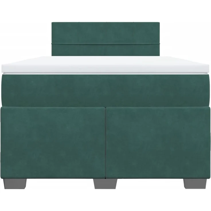 vidaXL Boxspringbett mit Matratze Dunkelgrün 120x190 cm Samt 3286261 – Bild 4