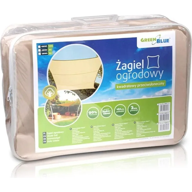 UV-Beschattung Gartensegel GreenBlue Polyester 4m Quadrat cremefarben wasserabweisende Oberfläche GB504