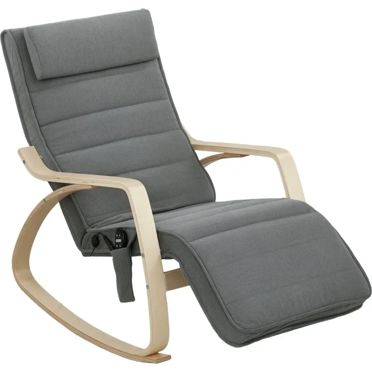 DESVIAE Sessel mit Vibrationsmassage und Fußstütze 67x92x106 cm Polyester Grau