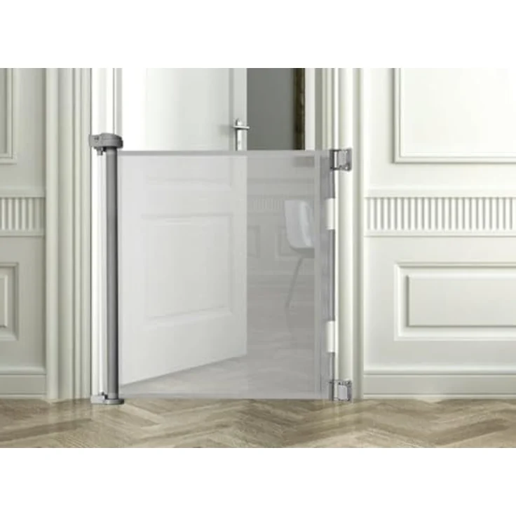 Treppenschutzgitter ausziehbar 13-140cm Rollgitter Höhe 85cm Absperrgitter 19380, Farbe:Grau-Grey – Bild 4