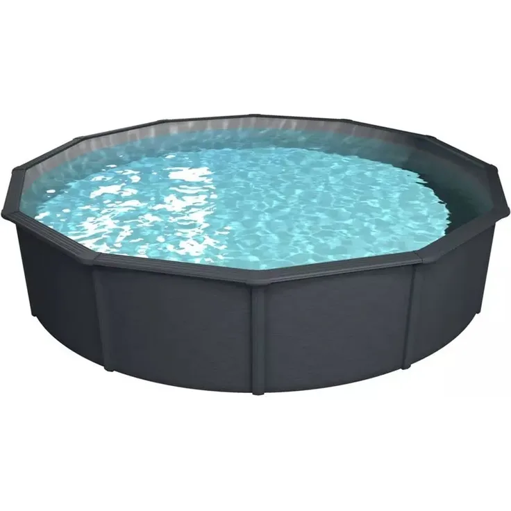 Steinbach Stahlwandpool Set Nuovo de Luxe II Ø 550 x 120 cm - grau