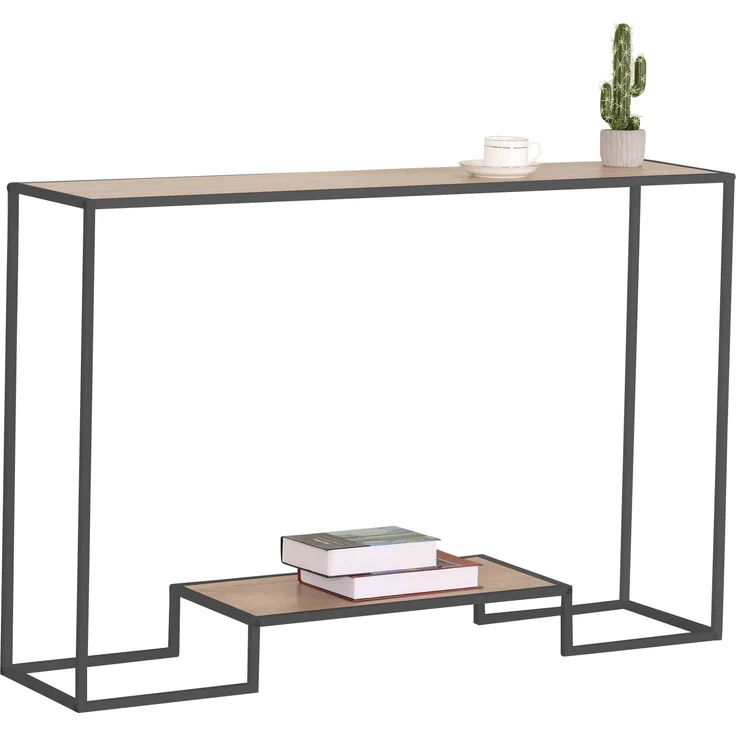 Casâme Moderne Konsole mit 2 Regalebenen im Eiche Dekor L120cm - Holzdekor Eiche – Bild 2