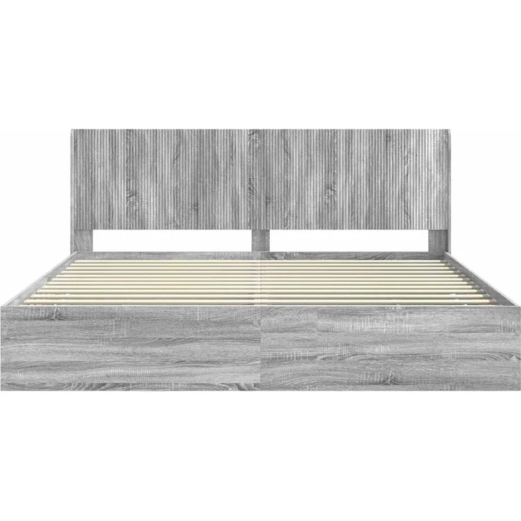 vidaXL Bettgestell mit Stauraum und Kopfteil Sonoma-Grau 180 x 200 cm 3413928 – Bild 6