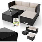 Juskys 'Punta Cana' Lounge, Polyrattan , Schwarz | Creme, M