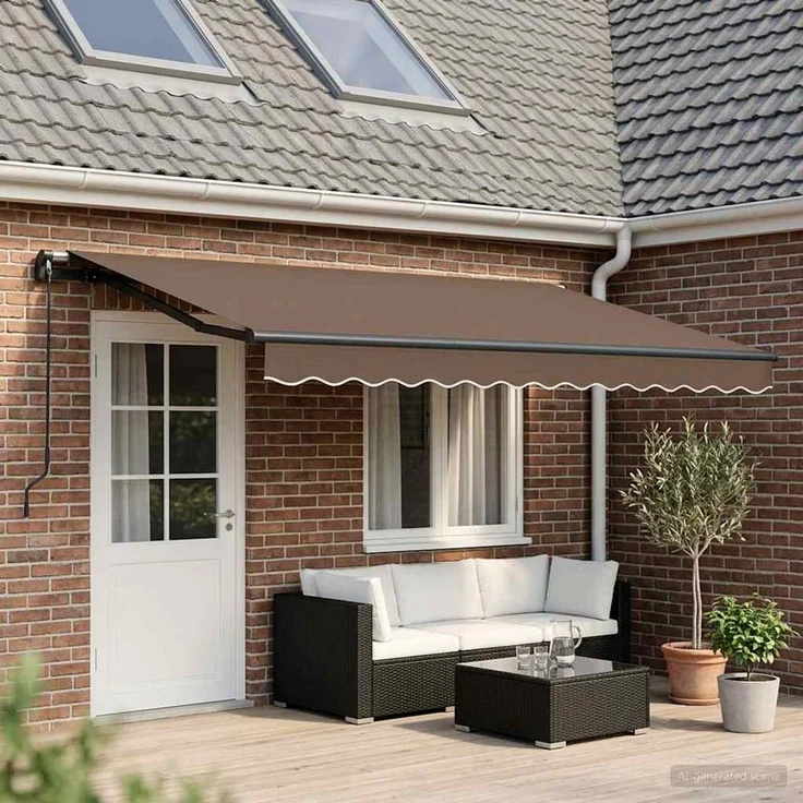 vidaXL Ausziehbare Markise Taupe 450 x 350 cm Polyester und Aluminium 3426281 – Bild 1