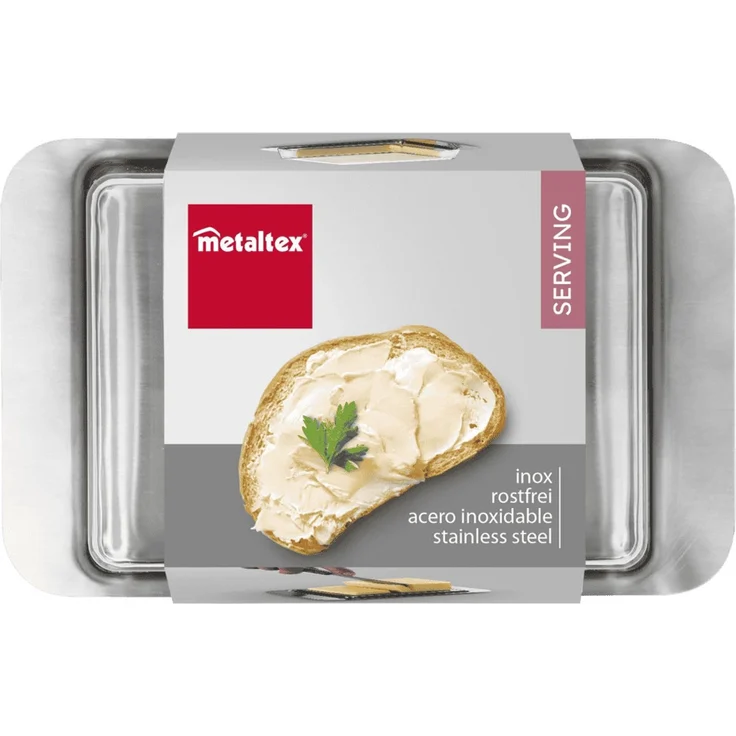 METALTEX 253305000 Butterdose für 250 g Butter, 16 x 10 x 4,6 cm, Inox, Deckel transparent – Bild 5