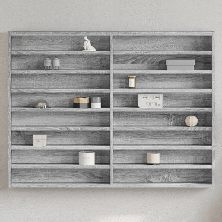 vidaXL Vitrinenschrank Grau Sonoma 100x8,5x75 cm Holzwerkstoff 847938 – Bild 1