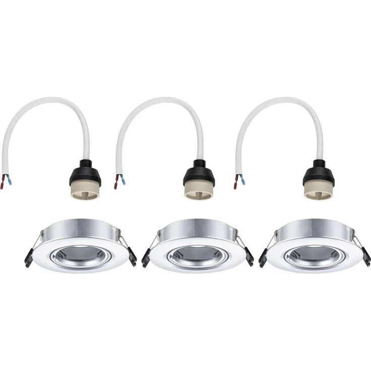 Paulmann LED Einbauleuchte 3er-Set chrom matt schwenkbar Ø 9 cm – Bild 6