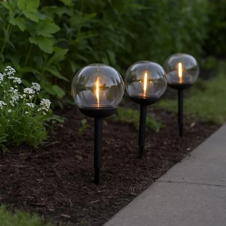 LED-Solar-Wegleuchte "Globe", 3er Set, weiß/schwarz – Bild 4