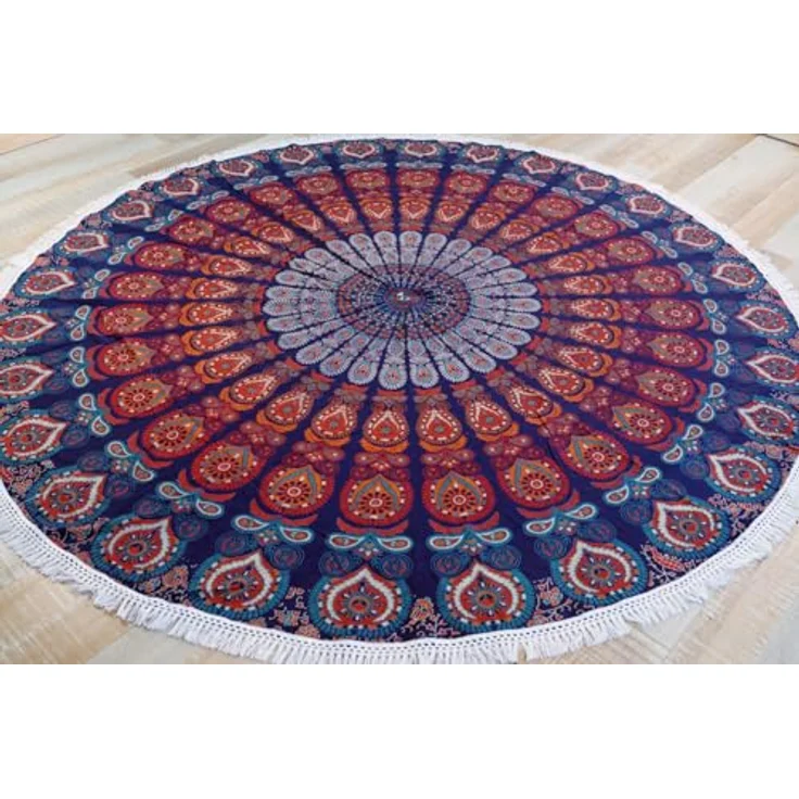 Guru-Shop Tagesdecke Rundes indisches Mandala Tuch, Boho Tagesdecke,.. – Bild 7