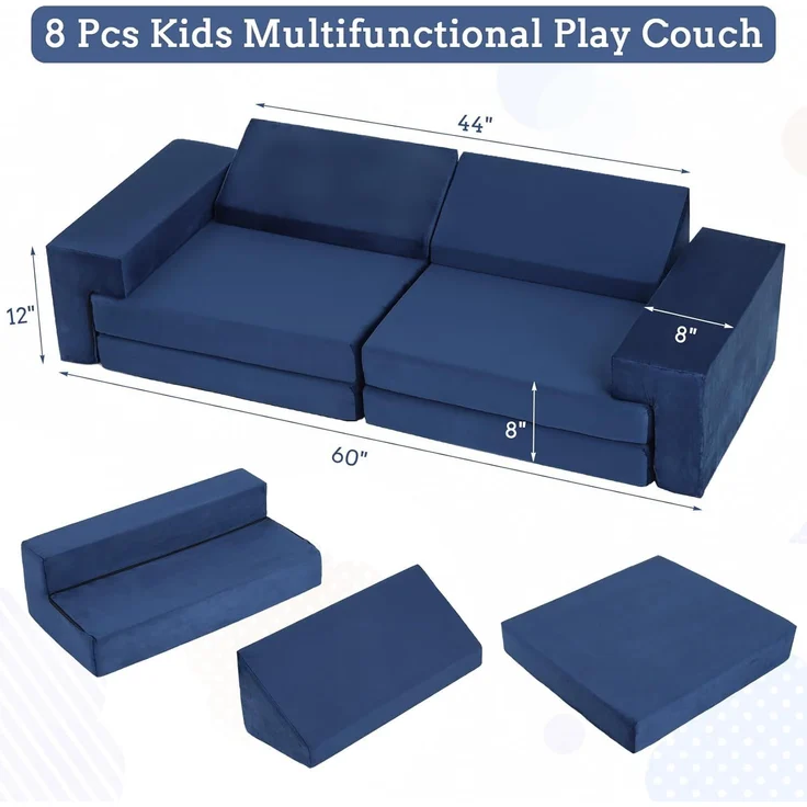 GarveeLife Spielsofa für Kinder – 8 Stück Bausteine aus Schaumstoff – anpassbar – weiche Möbel für Jungen und Mädchen – Entwicklung der Intelligenz – Bild 3