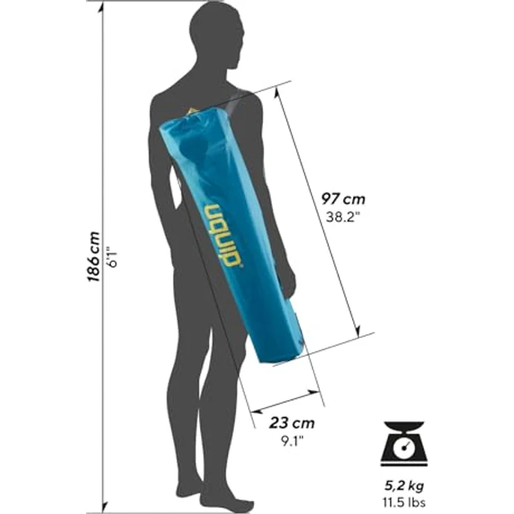 Uquip Campingstuhl Roxy Strandstuhl Faltstuhl Klappstuhl Faltbar Stahl 120 kg Blue/grey, Hochwertiger Stuhl mit hoher Rückenlehne und Getränkehalter – Bild 5