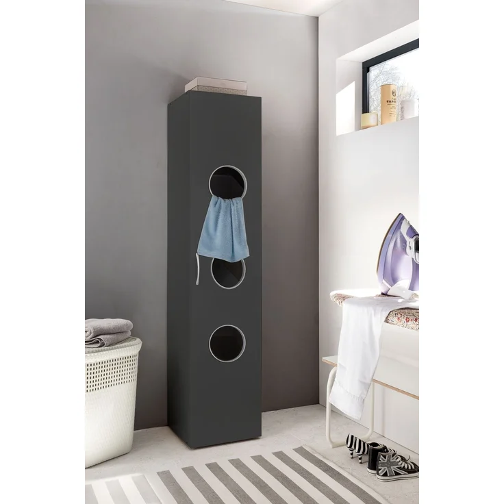 Wäscheschrank >MRK Multiraumkonzept< in GRAPHIT - 40x185x68cm (BxHxT) – Bild 4