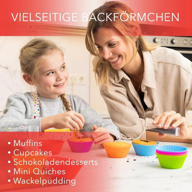 AVANA Muffinform aus Silikon Große Muffinformen Muffinförmchen Cupcake Backformen, (20-tlg), Antihaftbeschichtung, BPA-frei, Umweltschonend, 7 Farben – Bild 6