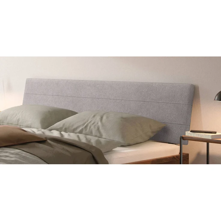 Hasena Massivholzbett Vasto Nussbaum mit Polsterkopfteil, Bezug Pace Light Grey 140x210 cm, Komforthöhe 25 cm – Bild 3