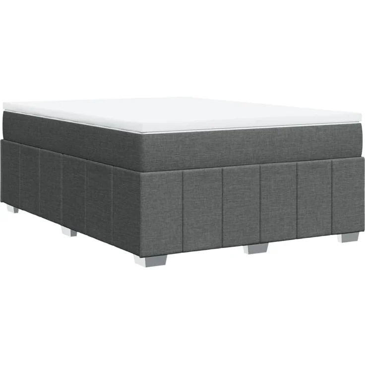 vidaXL Boxspringbett mit Matratze Dunkelgrau 140x200 cm Stoff 3285478 – Bild 9
