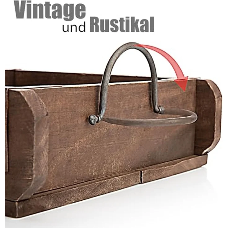 BigDean Aufbewahrungsbox Vintage Ziegelform in Braun 25x8x30 cm (Packung, 1 St, Ziegelform), Vintage, Ziegelform 25x30x8 cm, ca 5L volumen – Bild 3