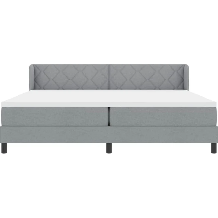 vidaXL Boxspringbett mit Kopfteil Hellgrau 200 x 200 cm Stoff 3340108 – Bild 7