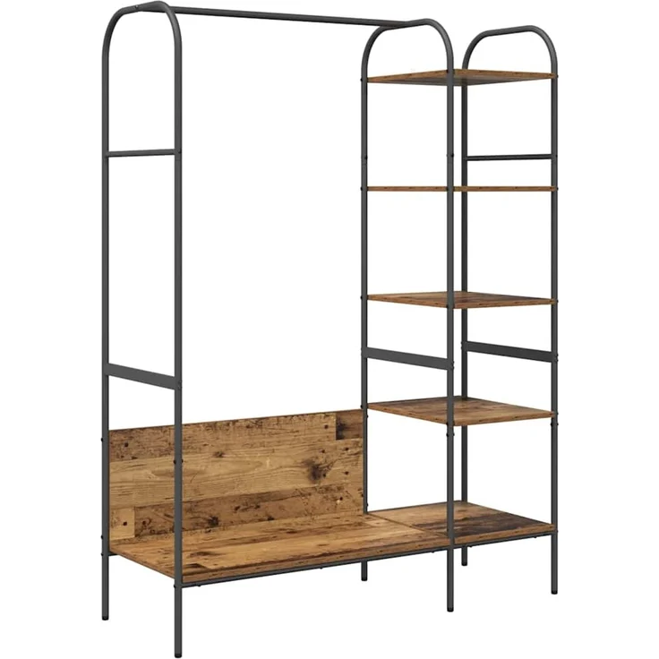 vidaXL Kleiderständer Braun Eichen-Optik 120 x 44 x 160 cm 868449 – Bild 2