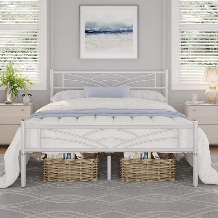 Yaheetech Bettrahmen Metallbett Modern Gästebett Bettgestell aus Metall