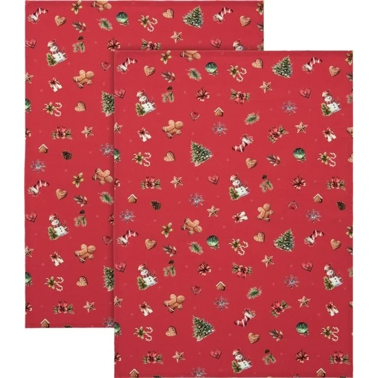 Erwin Müller Geschirrtuch Geschirrtuch "Noel" 2er-Pack, Baumwolle Motiv – Bild 4